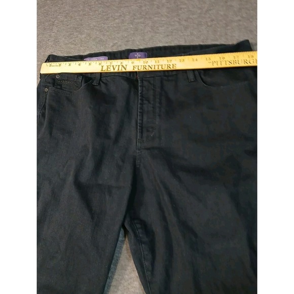 NYDJ Jeans Women Sz 18P Black Clarissa Slim Ankle Denim Stretch Lift & Tuck Tech - Picture 3 of 9